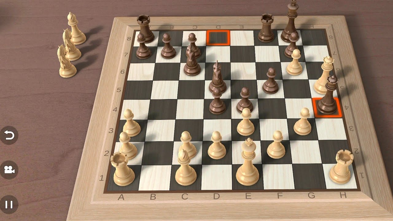 Real chess 3D GamePlay..  Hard level  brilliant knight sacrifice..win 5 of 5