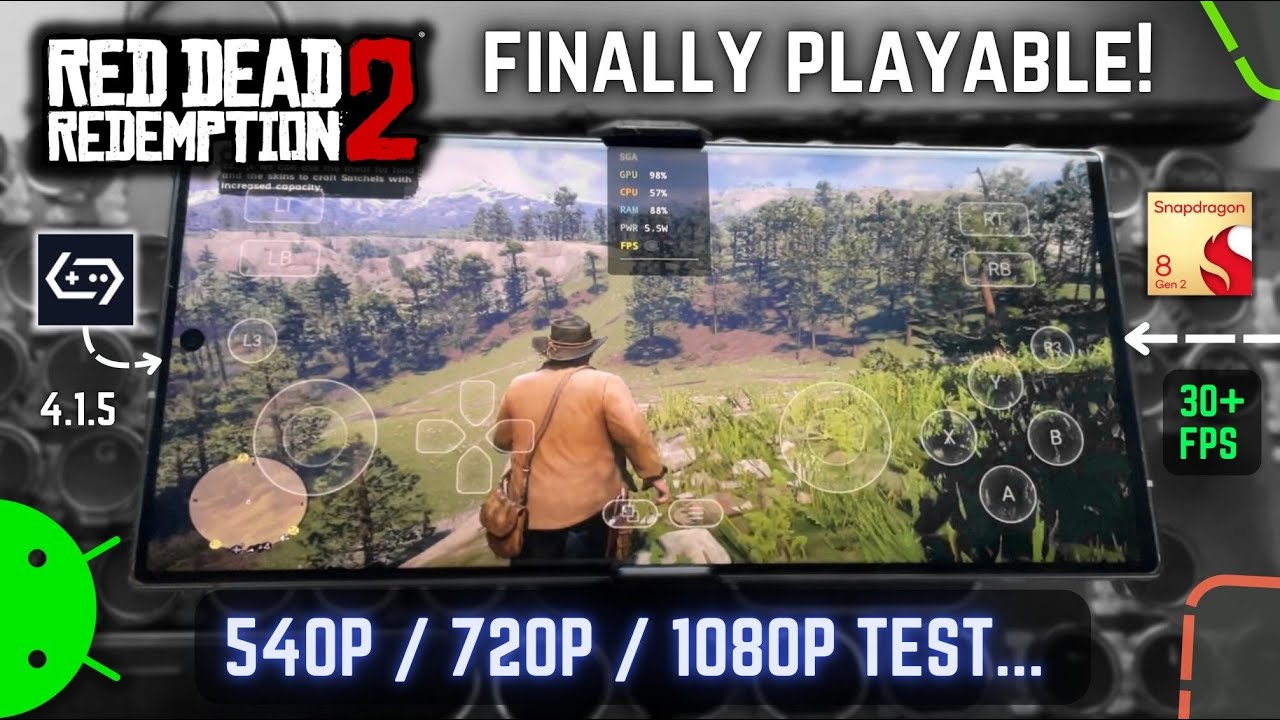 Red Dead Redemption 2 (RDR2) On Galaxy S23 Ultra | Snapdragon 8 Gen 2 - GameHub Best Settings!
