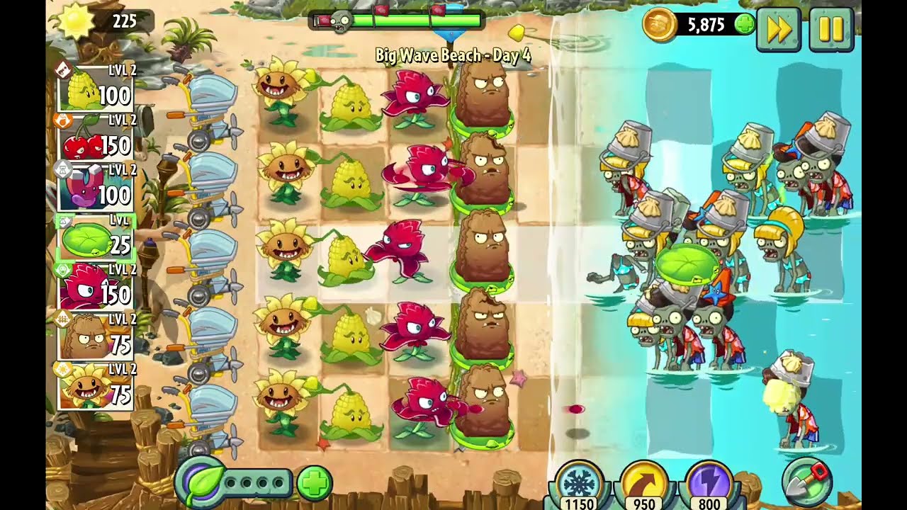 Plants vs. Zombies 2 : Big Wave Beach - Gameplay Walkthrough Part 1