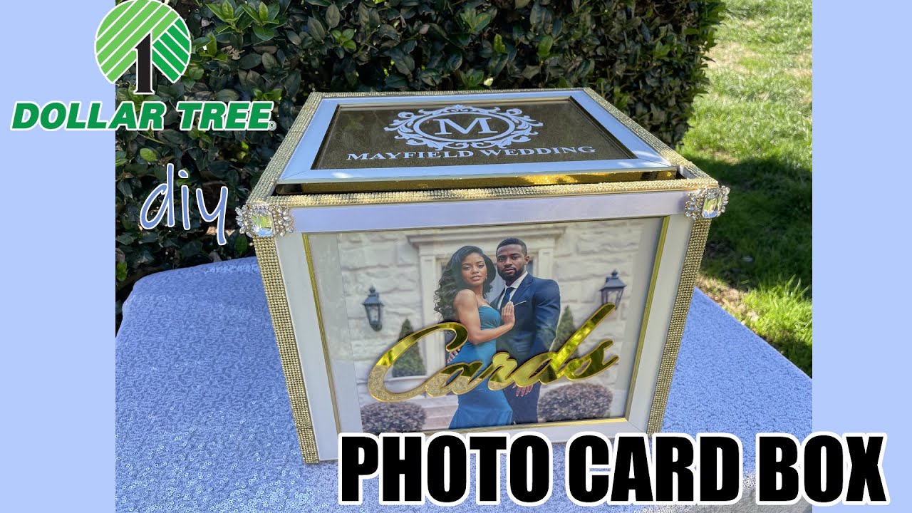 d.i.y. Dollar Tree 360 Photo Card Box - Wedding Party