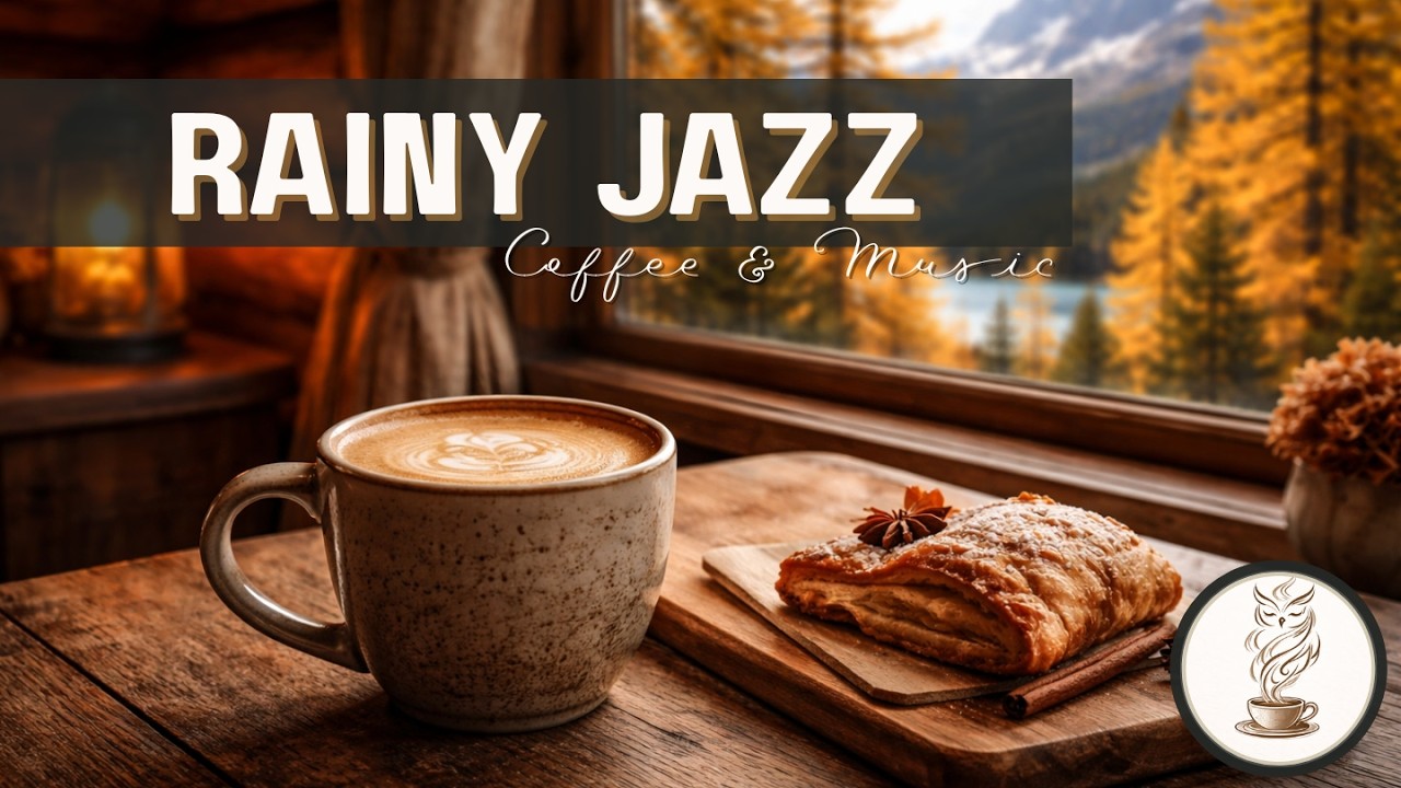 Rainy Piano Jazz Café 🌧 Cozy Coffee Shop Music for Studying