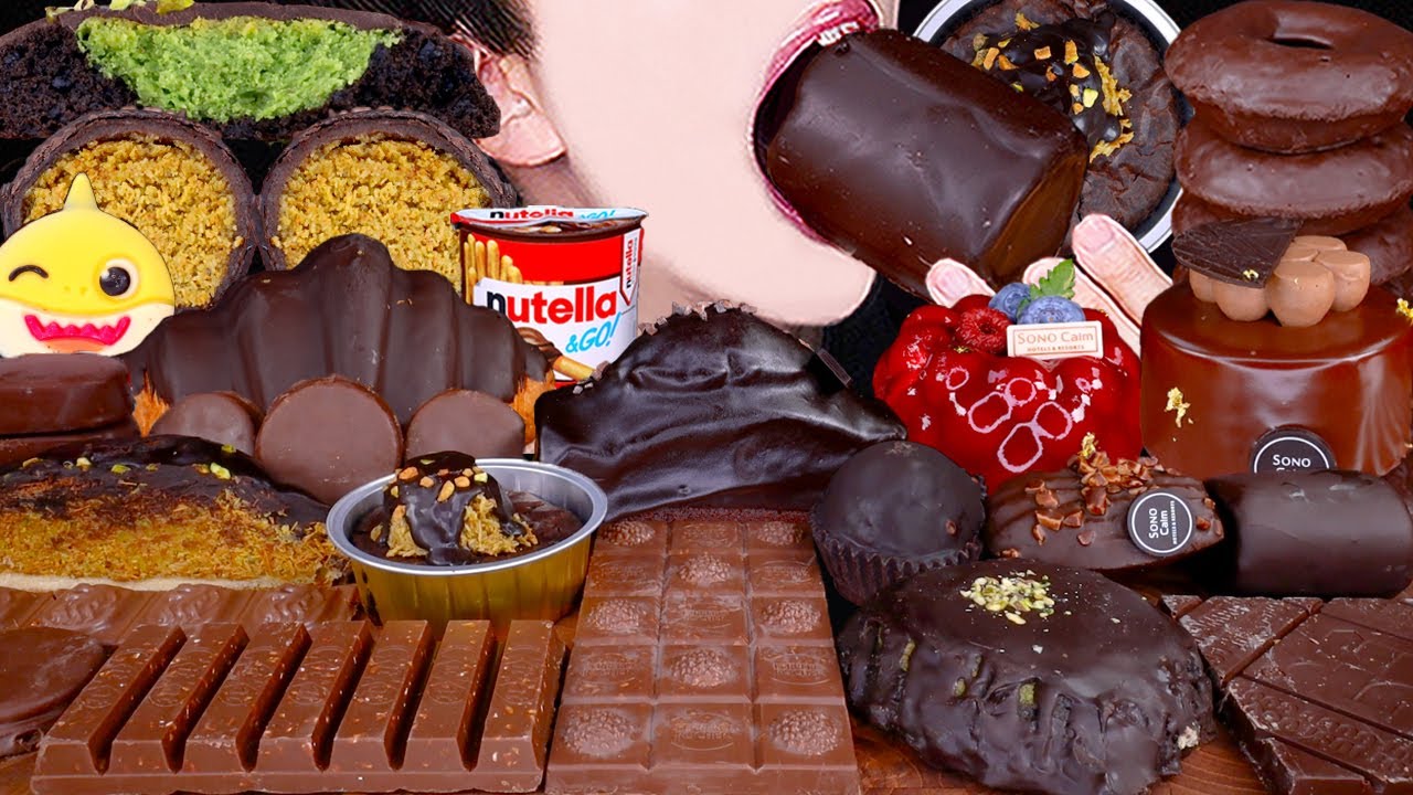 ASMR DUBAI CHOCOLATE ICE CREAM CAKE NUTELLA DESSERT MUKBANG 두바이쫀득쿠키 초콜릿 먹방ドバイチョコレート 咀嚼音EATING SOUNDS