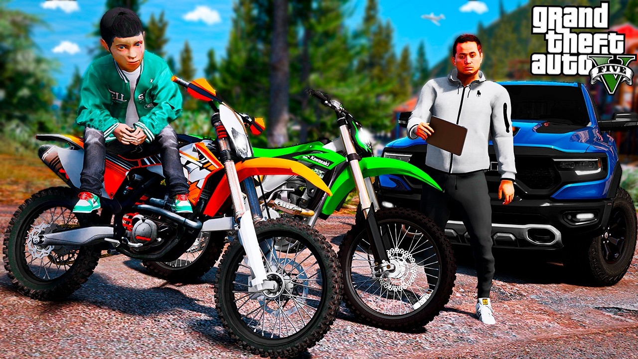 КУПИЛ КРОССОВЫЙ МОЩНЫЙ МОТОЦИКЛ KAWASAKI! МОЙ СЫН РАЗВЕЛ МЕНЯ НА НОВЫЙ ПИТБАЙК! РЕАЛЬНАЯ ЖИЗНЬ ГТА 5
