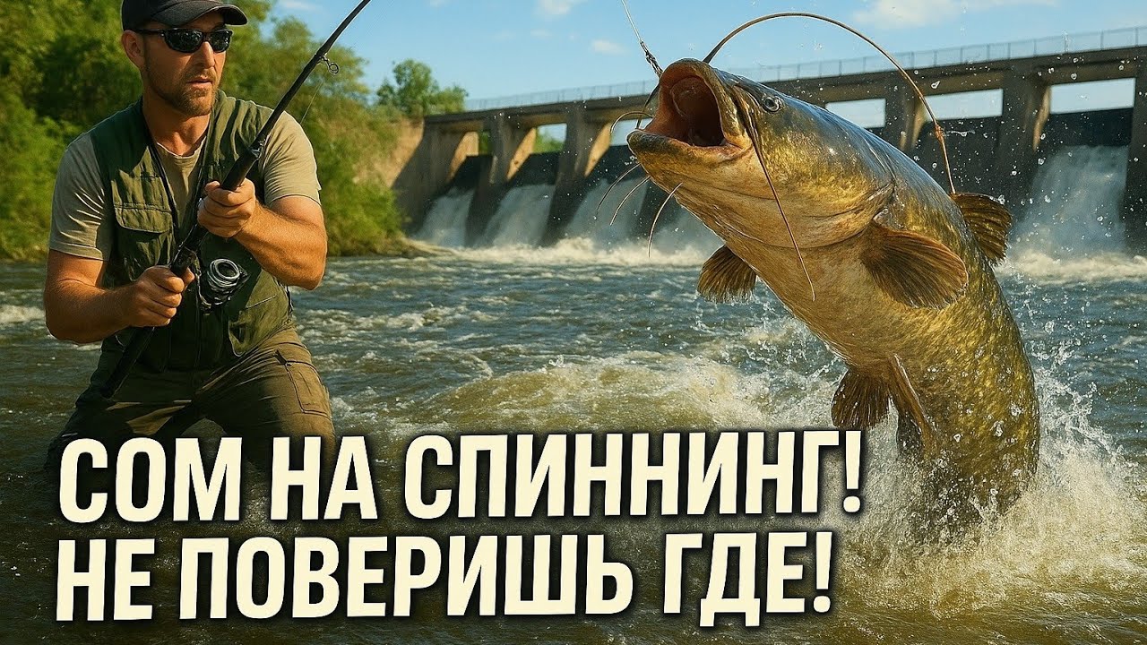 Сом на спиннинг - не поверишь, где! | Рыбалка в Греции 