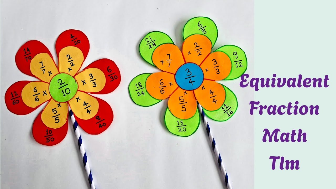 Equivalent fraction math tlm /#Mathproject for class 5,6/ Easy math project on #EquivalentFraction 