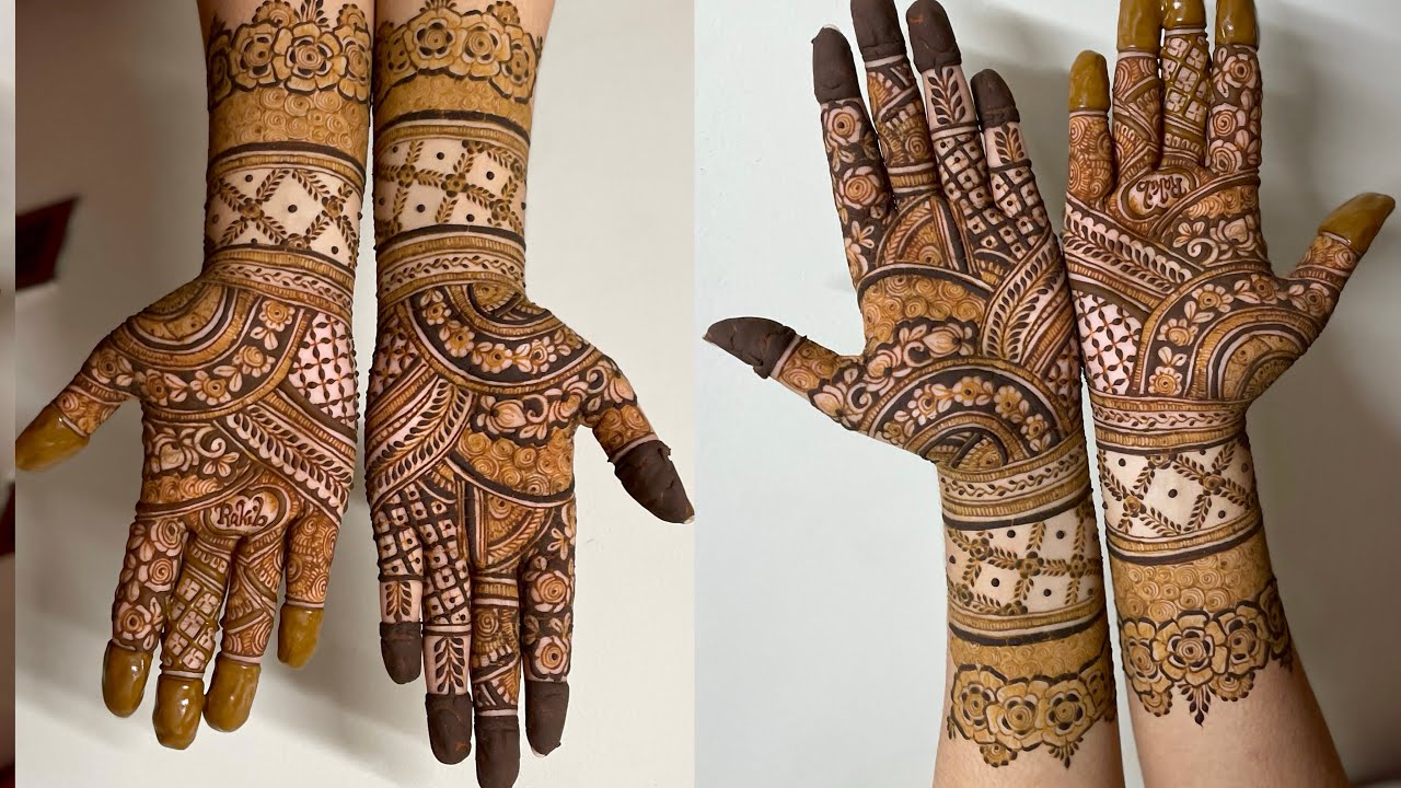 Rose Grid Style Bridal Henna Design from Mehedi By Nowrin