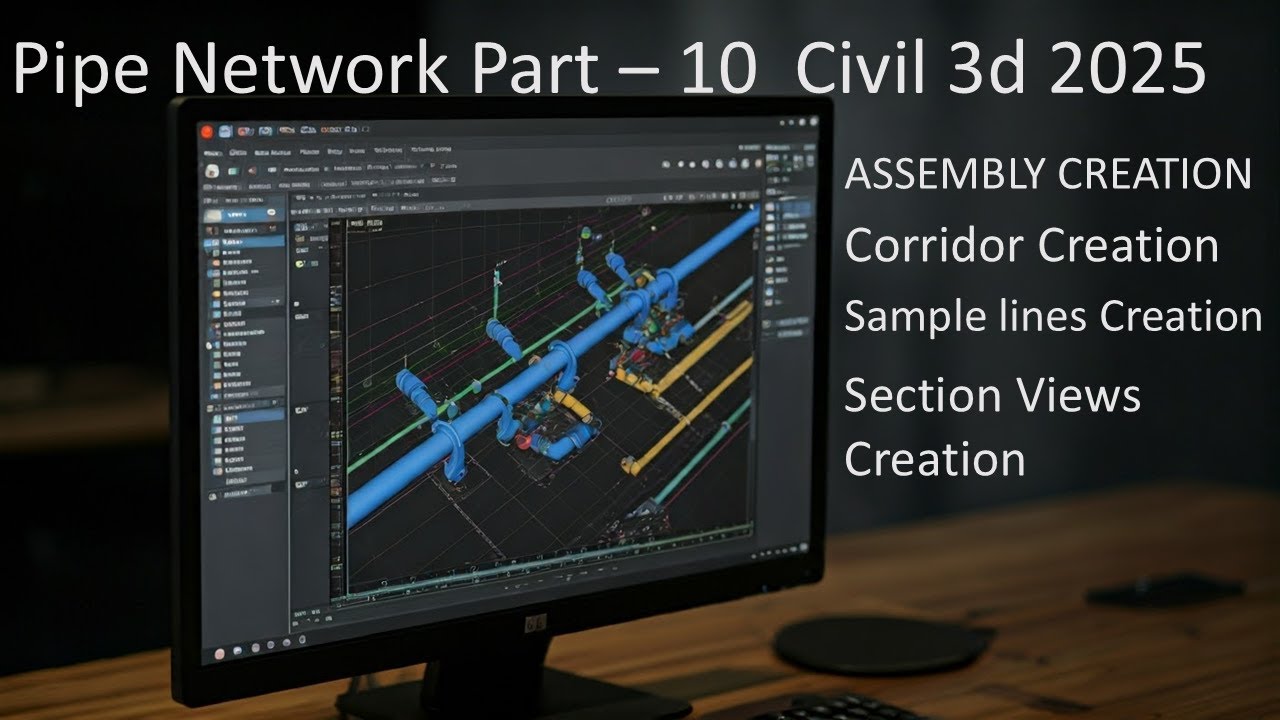 Pressure Pipe Network Part-10: Assembly, Corridor, Sample Lines, and Section Views in Civil 3D