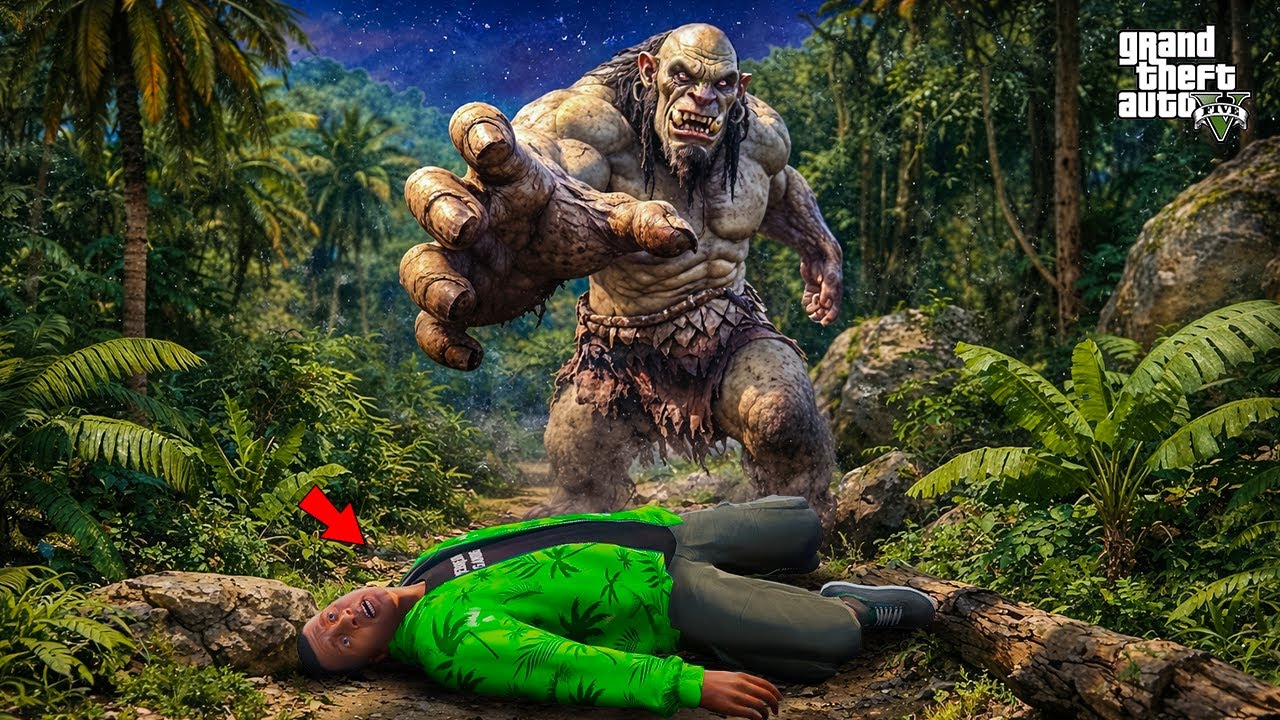 Franklin Found a Big Troll Monster in GTA 5