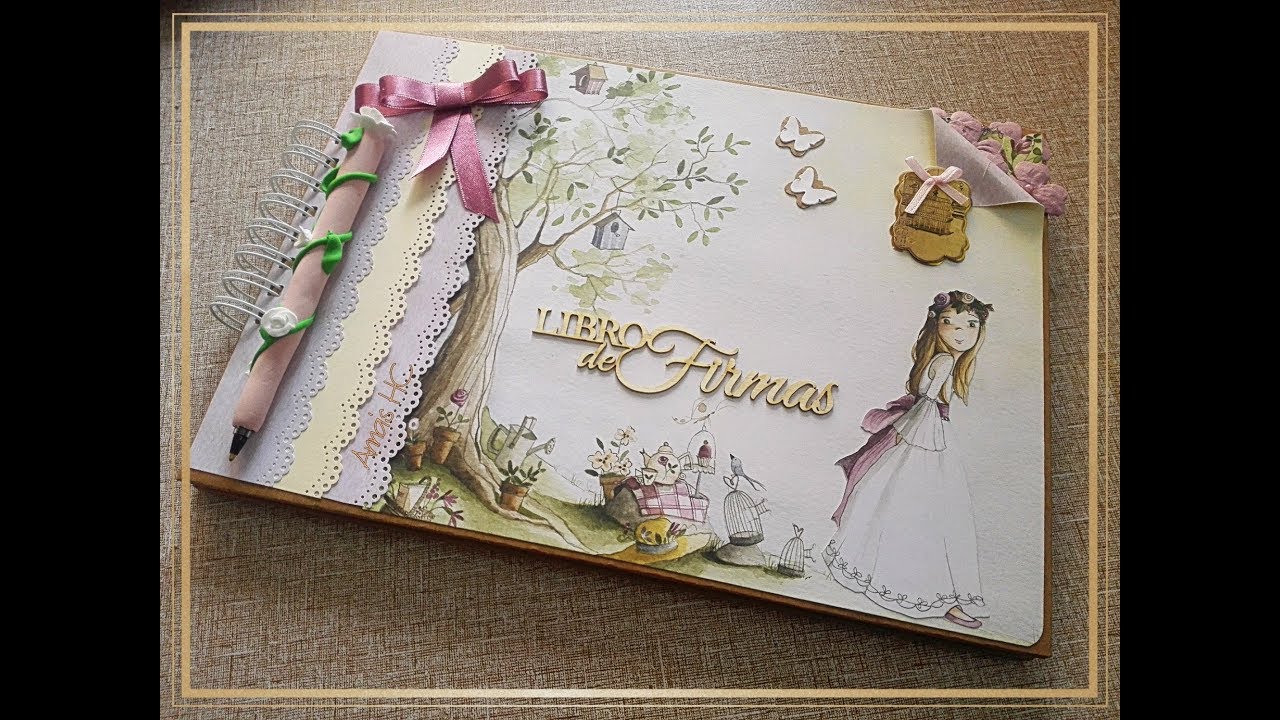 LIBRO DE FIRMAS ROMANTICO (comunion niña)
