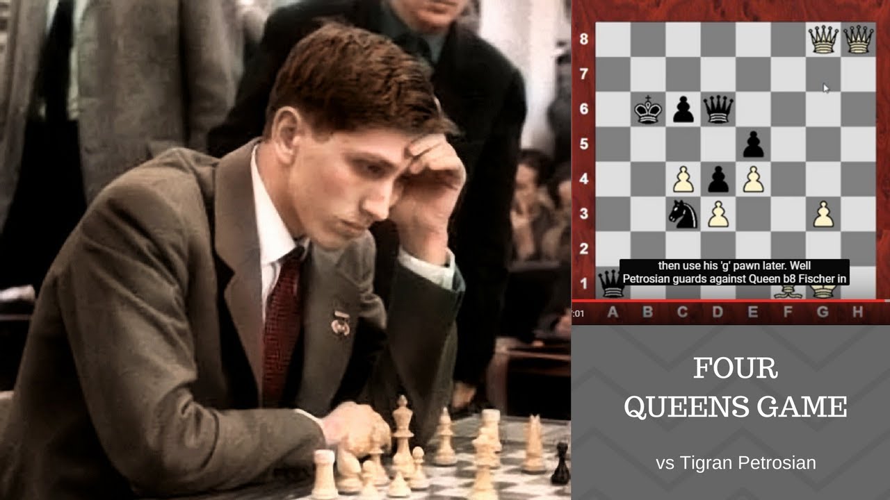 Bobby Fischer's amazing FOUR QUEENS Chess Game against 
