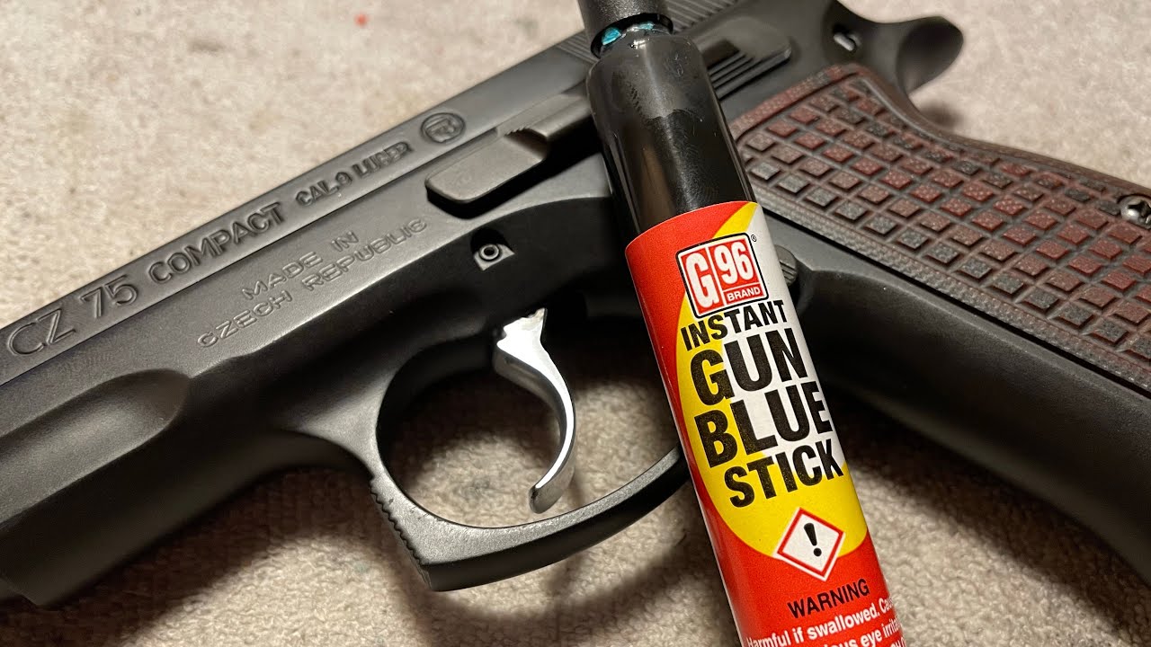 Touch-up Bluing with G96 Instant Gun Blue Stick: Bluing Pen Test on CZ75 Compact Sights