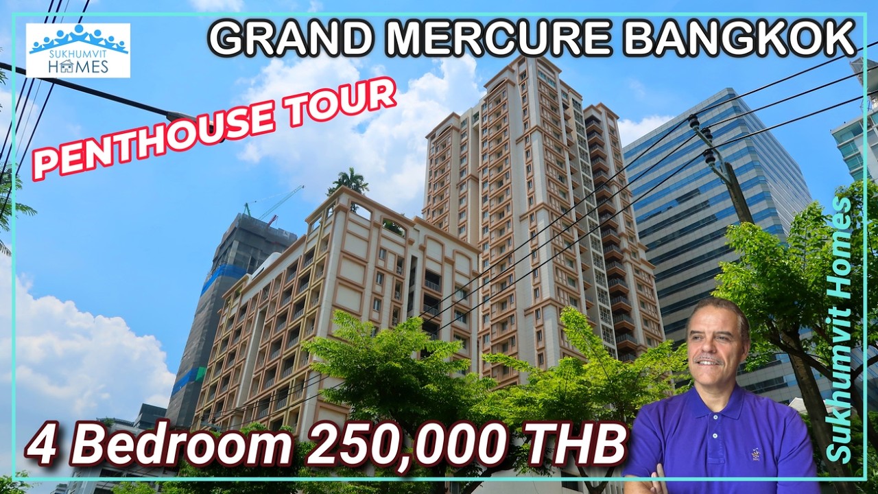 29th Floor Bangkok Penthouse Tour Grand Mercure - Pet Friendly 4 Bedrooms 250,000 monthly