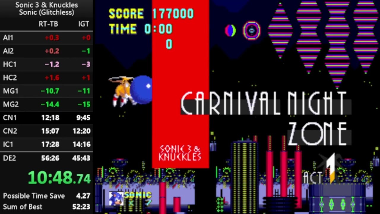 Sonic 3 & Knuckles - Any% Glitchless Speedrun with Sonic in 44:54 [Current Record]