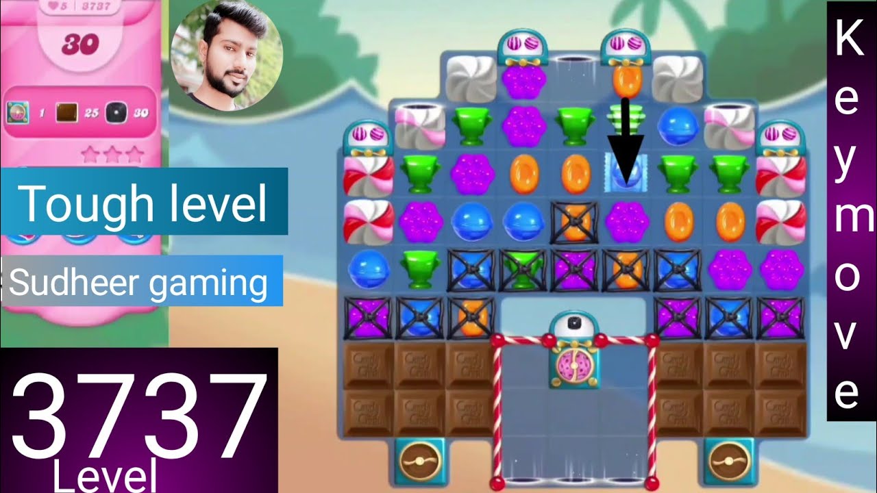 Candy crush saga level 3737 । No boosters । Tough level । Candy crush 3737 help । Sudheer Gaming