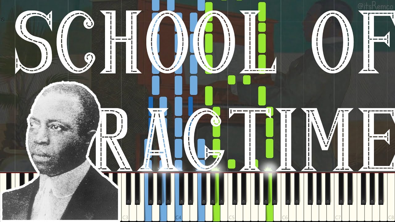 Scott Joplin - School Of Ragtime 1908 (Ragtime Piano Exercises Synthesia)