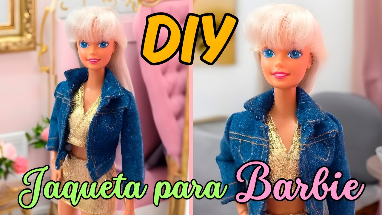 Como fazer JAQUETA para boneca BARBIE DIY | Molde grátis