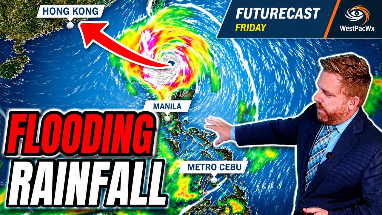 Floods from Kiyapo as it nears Typhoon near the Philippines