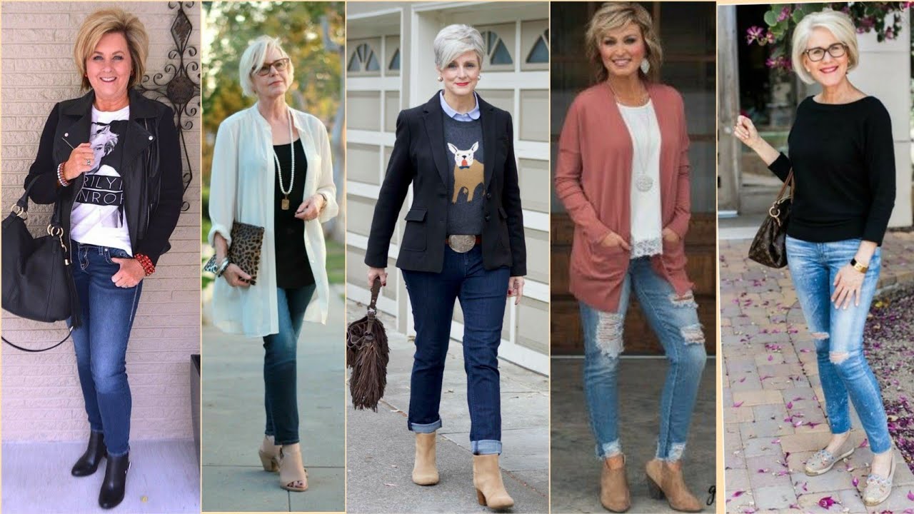 PANTALONES DE MEZCLILLA PARA MUJERES DE 40 50 60 Y 70 AÑOS ROPA DENIM PARA VERTE MÁS JUVENIL MODA 👖