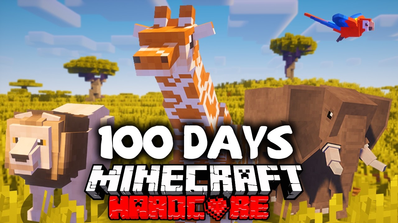 I Survived 100 Days In AFRICA Minecraft