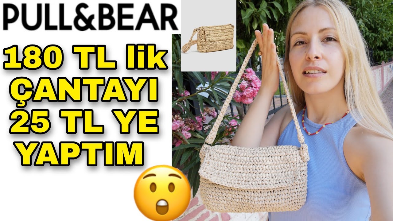 FENOMENLERİN FAVORİSİ 🤩| 180 TL lik Pull&Bear Çantayı 25 TL ye Yaptım | Paper Bag Crochet Diy
