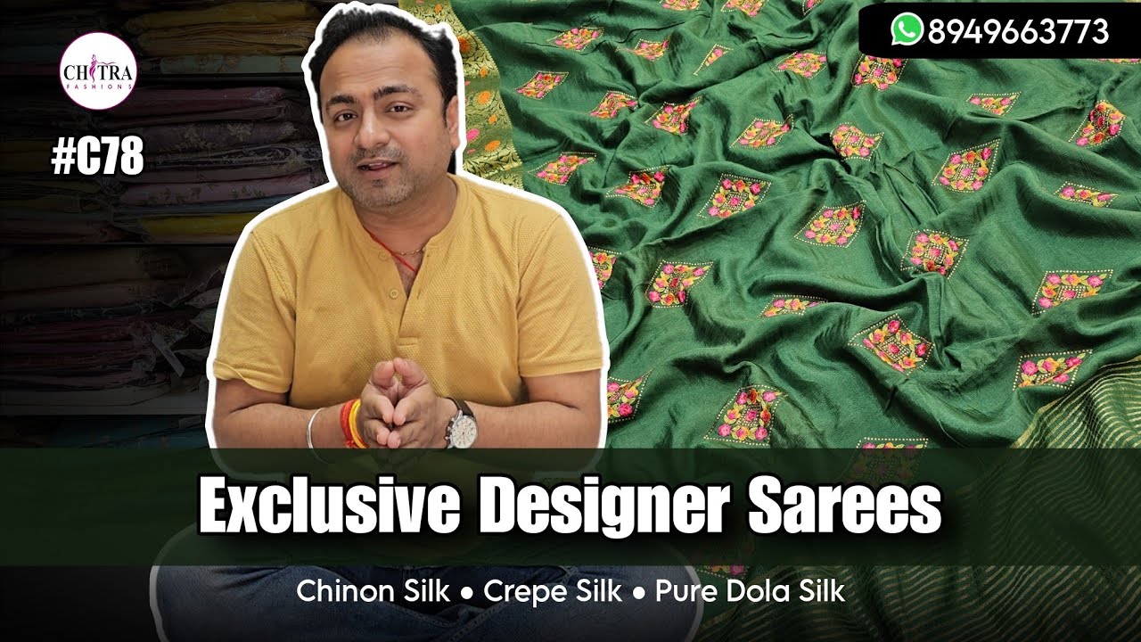 #C78 Chitra Fashions Special Pure Fabric Designer Sarees With Price | Pure Georgette Saree