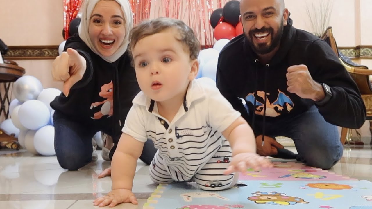 أول مره بيبي خالد يحبي ( يزحف) 👶🏻😱 قمة الكياته😍
