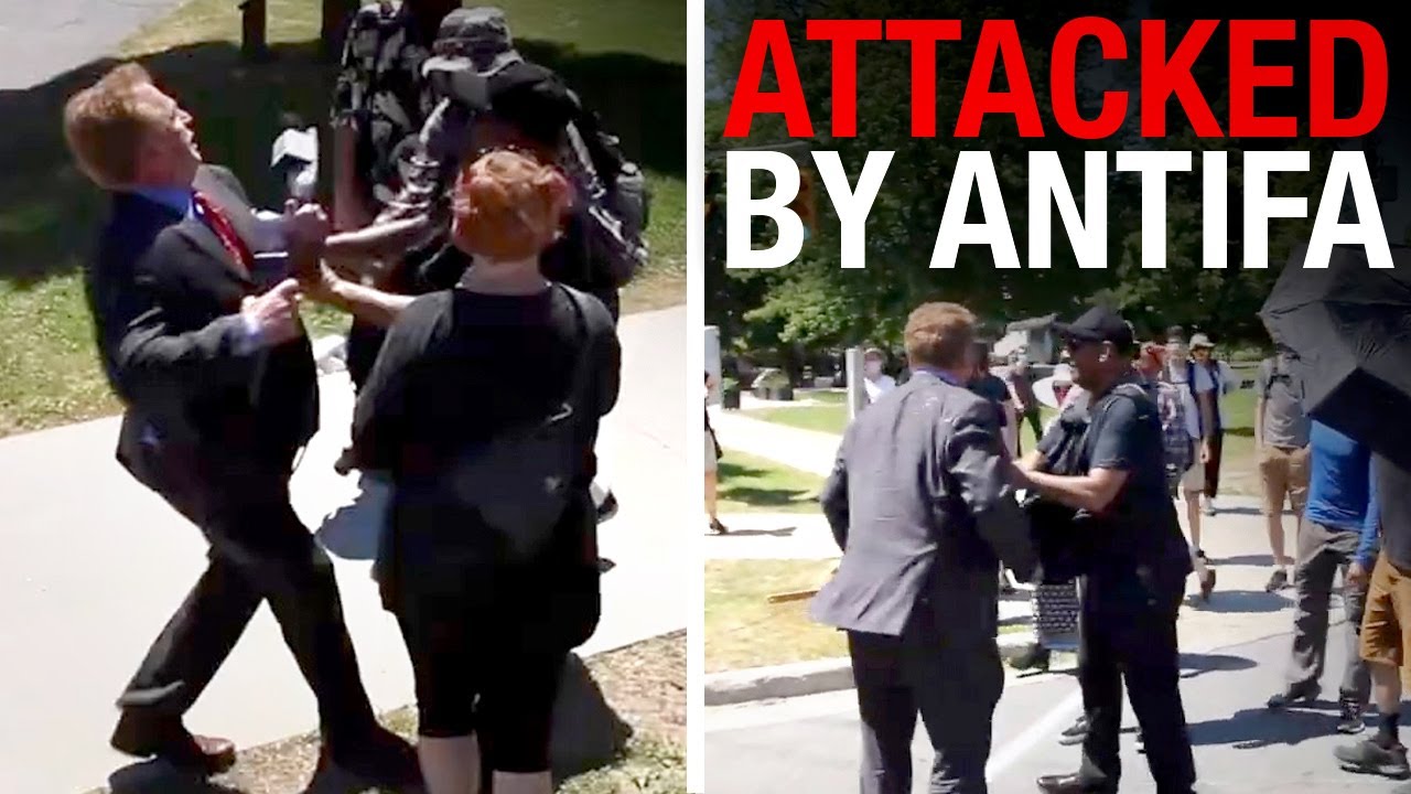 David Menzies ASSAULTED at protest targeting Sir John A. Macdonald statue