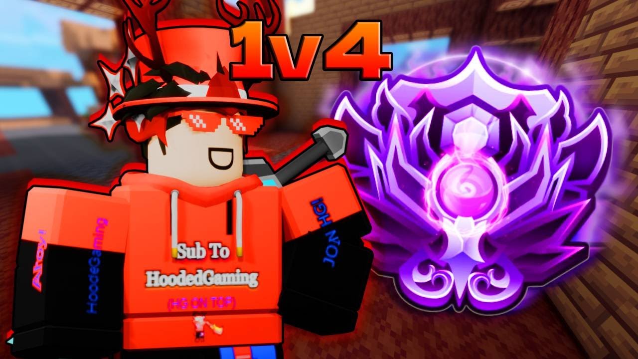 Выиграл в схватке 1 на 4 против известного ютубера... (Roblox Bedwars) с участием @Thyst0502