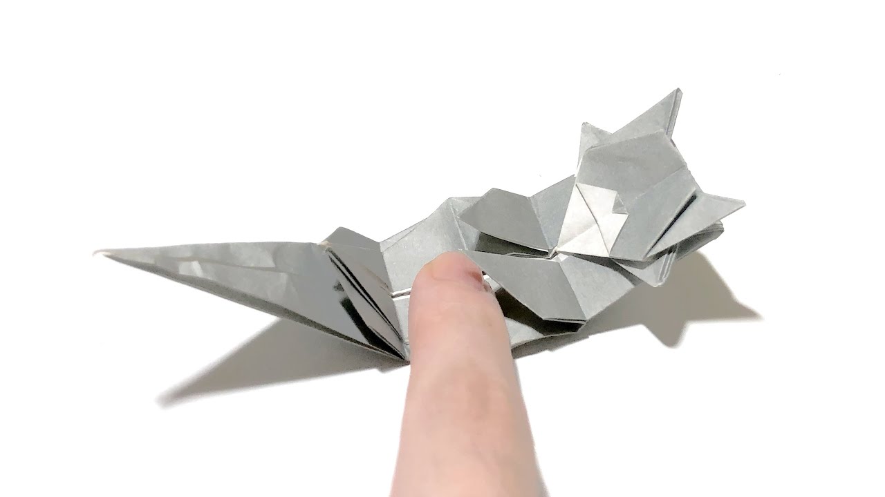 【折り紙】腹筋する猫 Origami Cat performs sit-ups