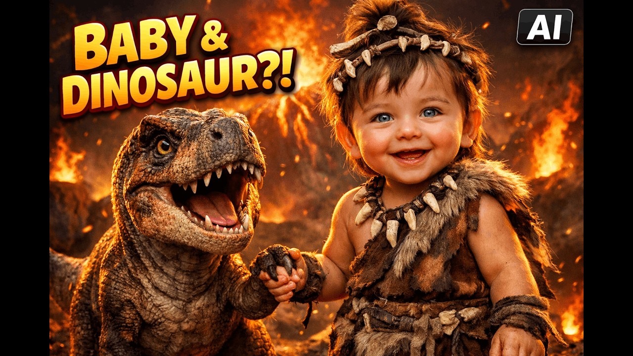Prehistoric Baby Runway With Dinosaurs! | AI Baby Fashion Show