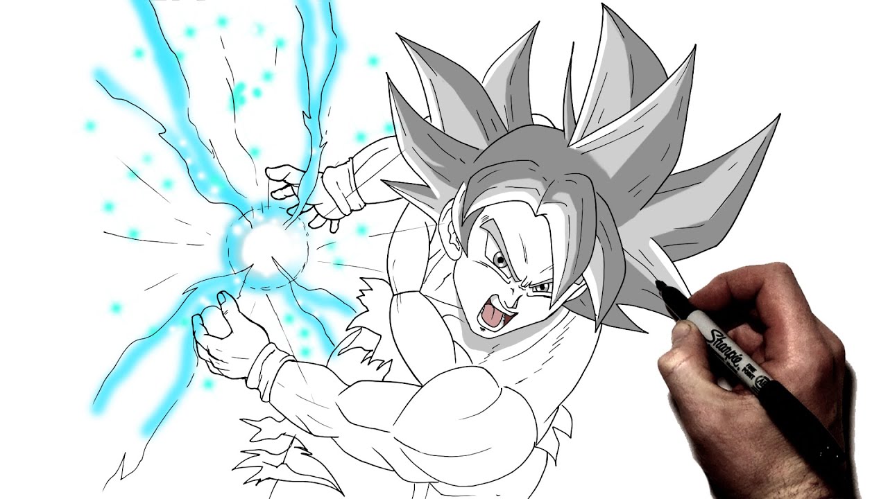 Как нарисовать Гоку Муи Камехамеху | Пошаговое руководство | Dragon Ball