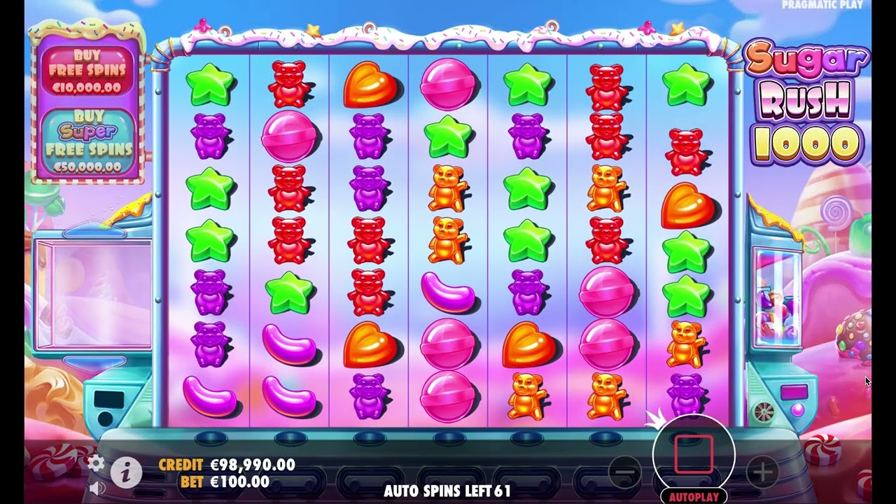 100 auto spins in Sugar Rush 1000 slot Free Play in Demo Mode by Pragmatic Play