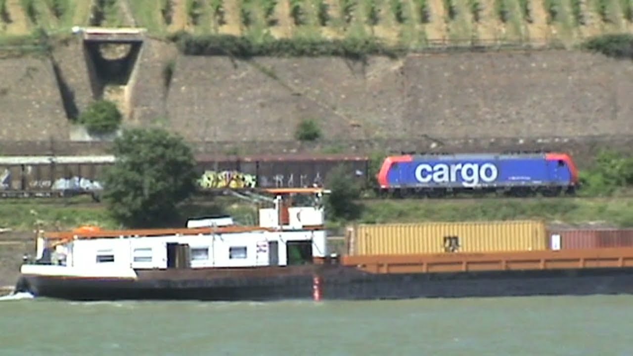 Züge, Schiffe und Burgen bei Bingen, Bingerbrück und Rüdesheim