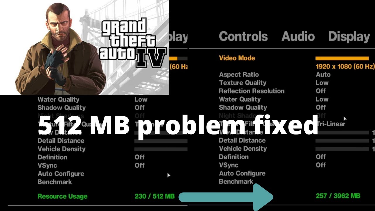 Gta 4 Fix resource usage 512 mb stuck , change to dedicated graphics memory RRF creations