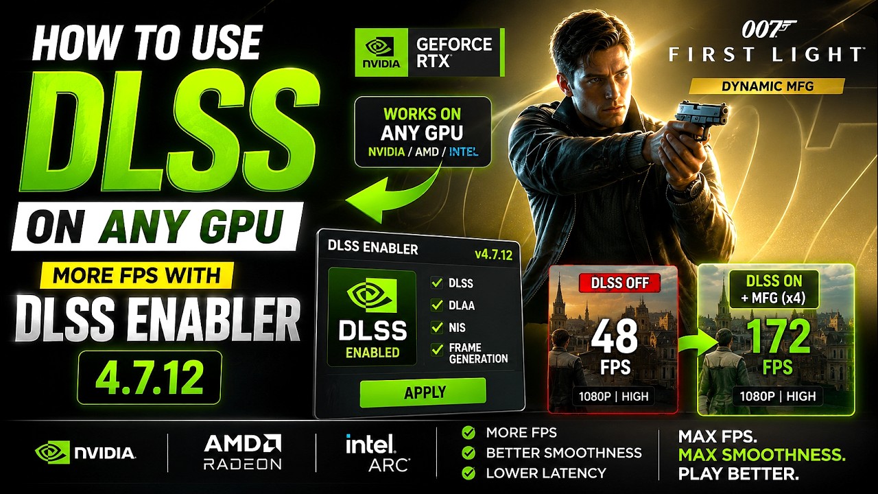 How to use DLSS on any GPU | DLSS 310.7 + Streamline 2.12 + DLSS ENABLER 4.7.12 + DirectStorage 1.4
