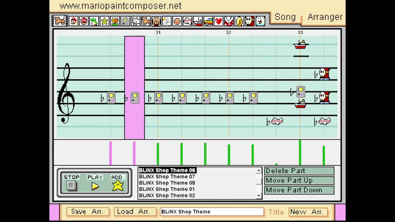 BLiNX the Time Sweeper - Shop Theme - Mario Paint Composer