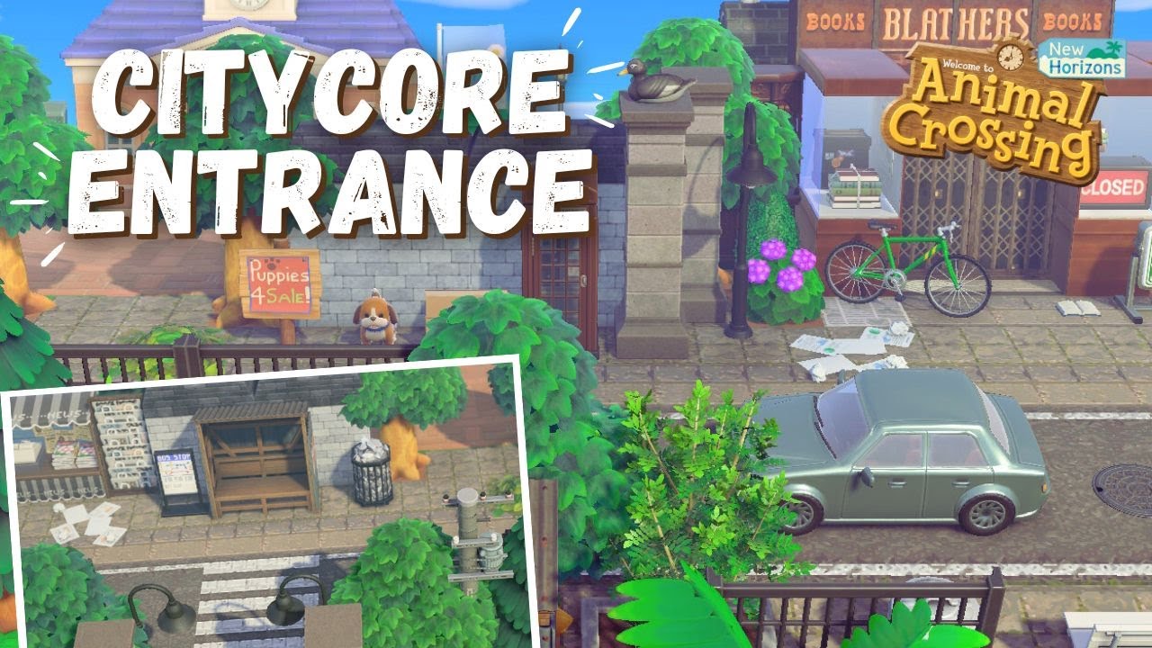 Creating a Citycore City Town Street Entrance | Speed Build | Animal Crossing New Horizons | ACNH