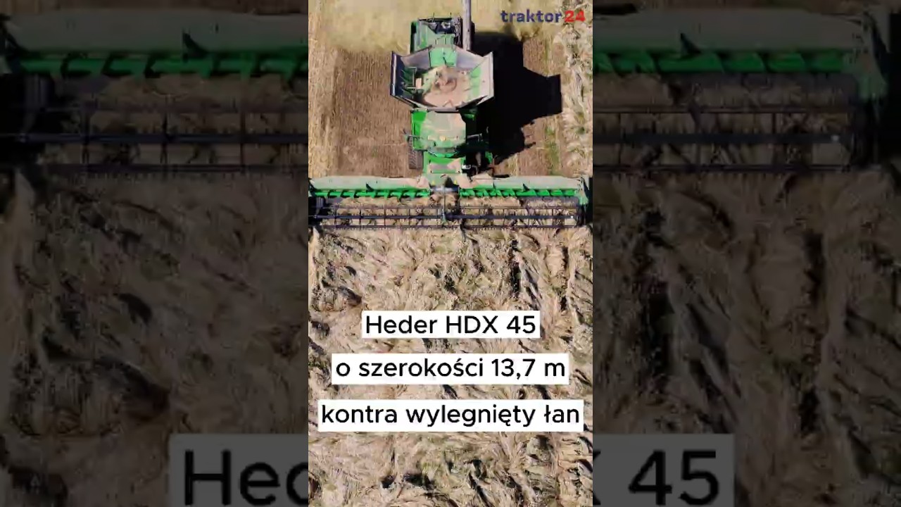 Heder HDX 45 o szerokości roboczej 13,7 m kontra wylegnięty łan pszenicy #johndeere