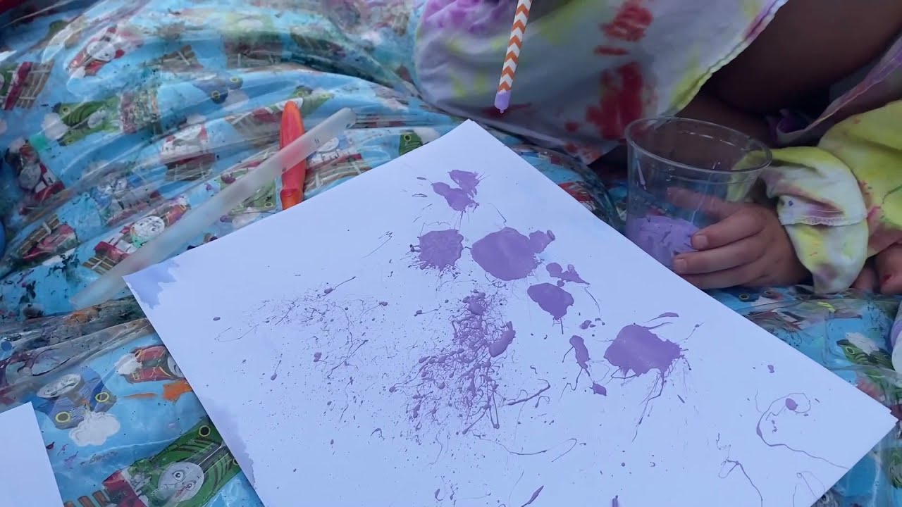 Watch Kids Blow Paint Through Straws