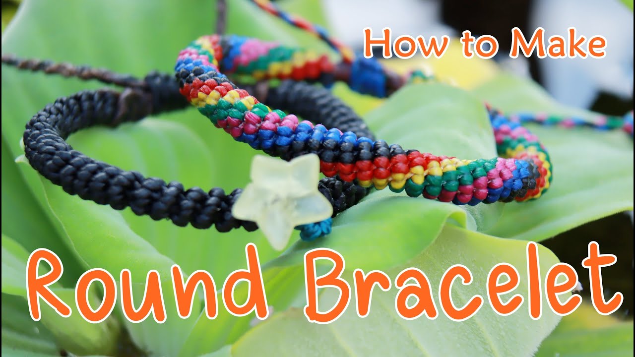 How to make a macrame knot round bracelet tutorial diy waxed cord