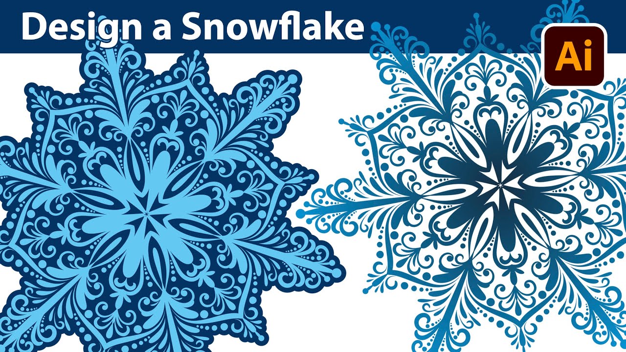Design Custom Snowflakes - Make your own Snowflake in Adobe Illustrator