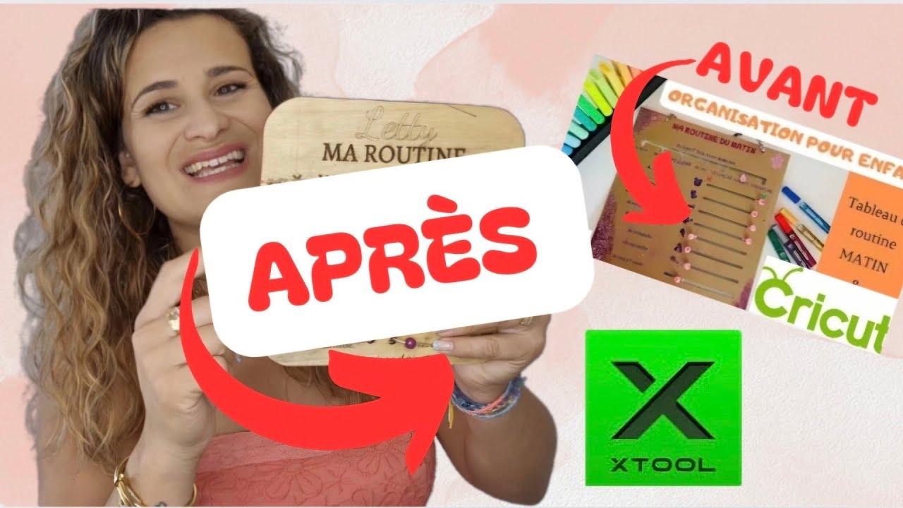 Tableau routine MATIN et SOIR pour enfants en bois avec XTOOL