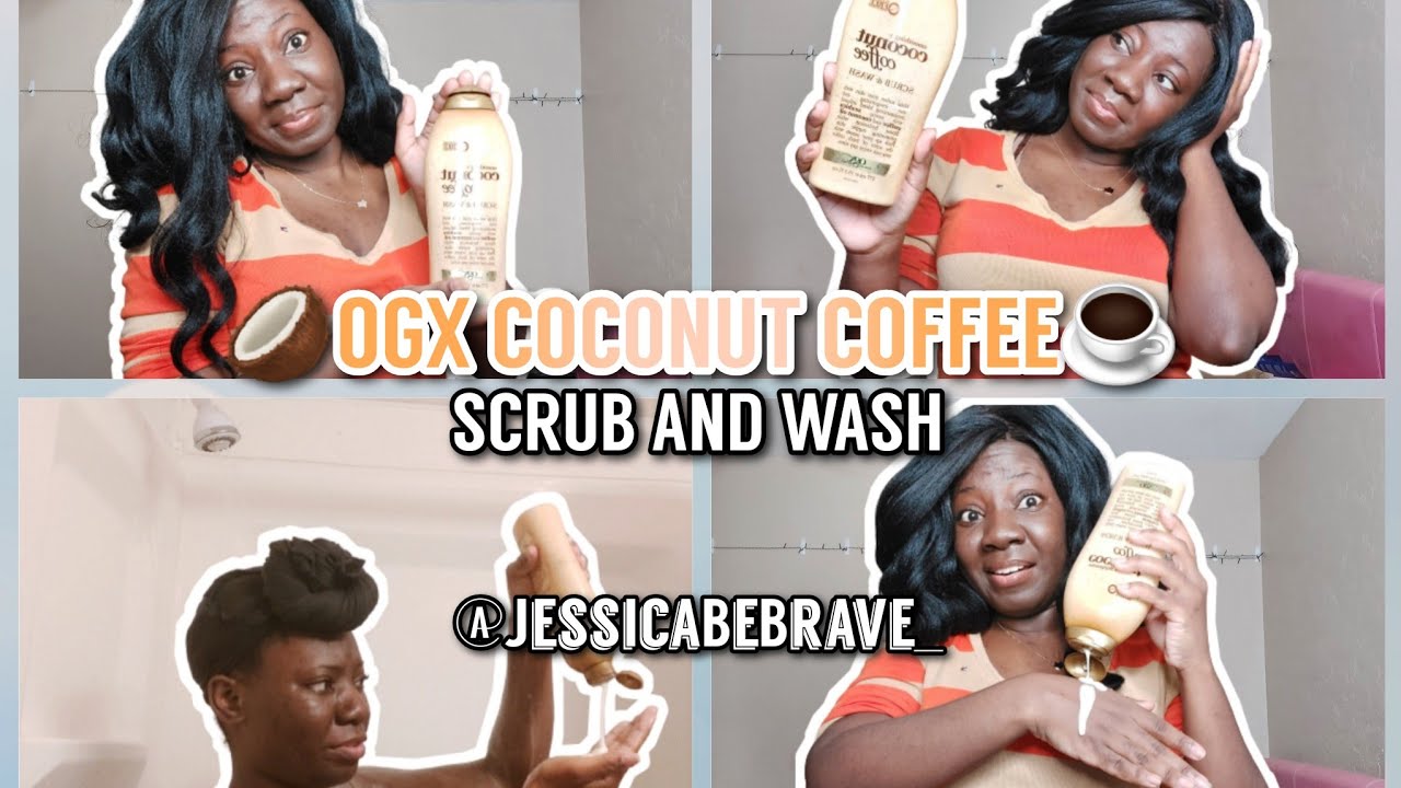 OGX SMOOTHING COCONUT COFFEE SCRUB AND WASH || DETAILED REVIEW || SMELLS LIKE A COOKIE🍪