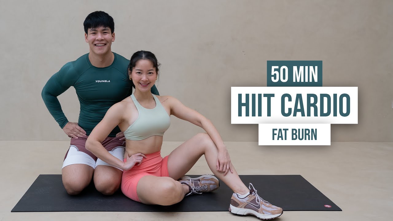 50 MIN FULL BODY HIIT CARDIO FOR FAT BURN | No Equipment
