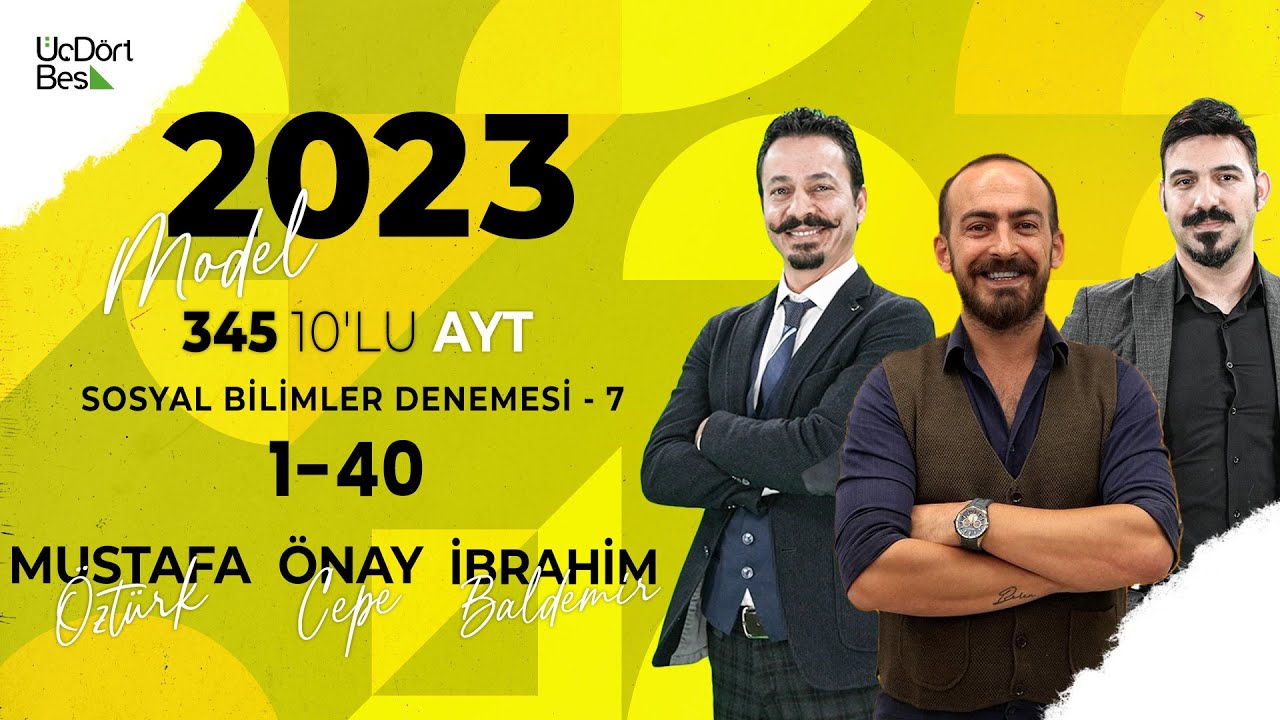 2023 MODEL 345 10'LU AYT SOSYAL BİLİMLER DENEMESİ - 7 (1-40)