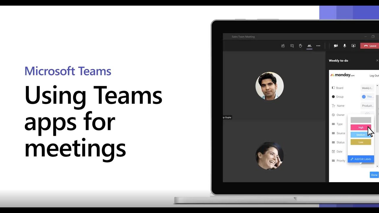 Using Microsoft Teams apps for meetings