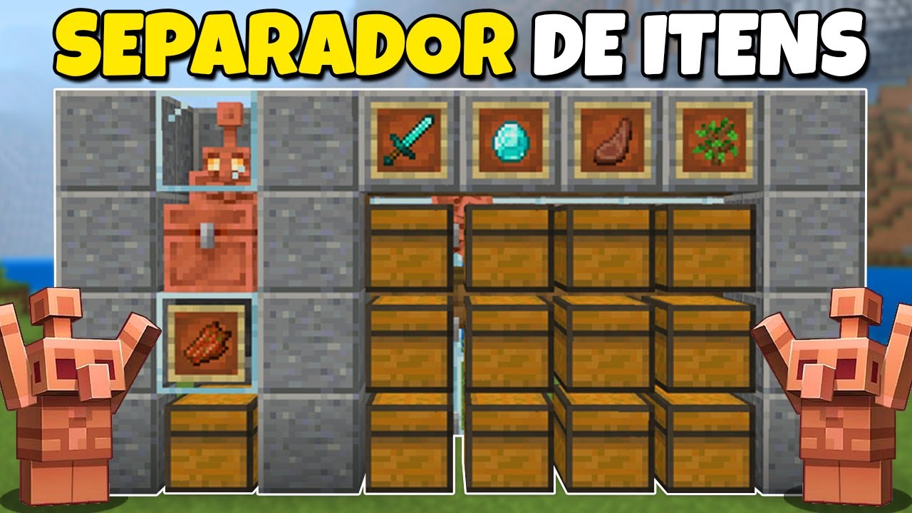 Separador de Itens com Golem de Cobre no Minecraft Bedrock 1.21! (Sem Redstone)