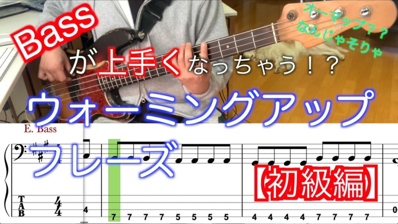 【Bass初心者さんオススメ！】上手くなっちゃう!?Bassウォーミングアップフレーズ【初級編】