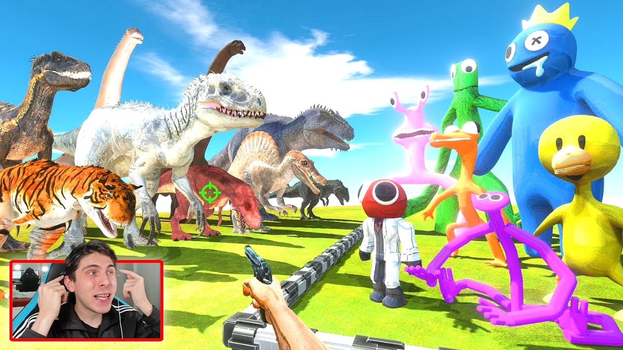 FPS AVATAR JURASSIC PARK RESCATE RAINBOW FRIENDS Y ENFRENTA DINOSAURIOS - REACCION THEKALO
