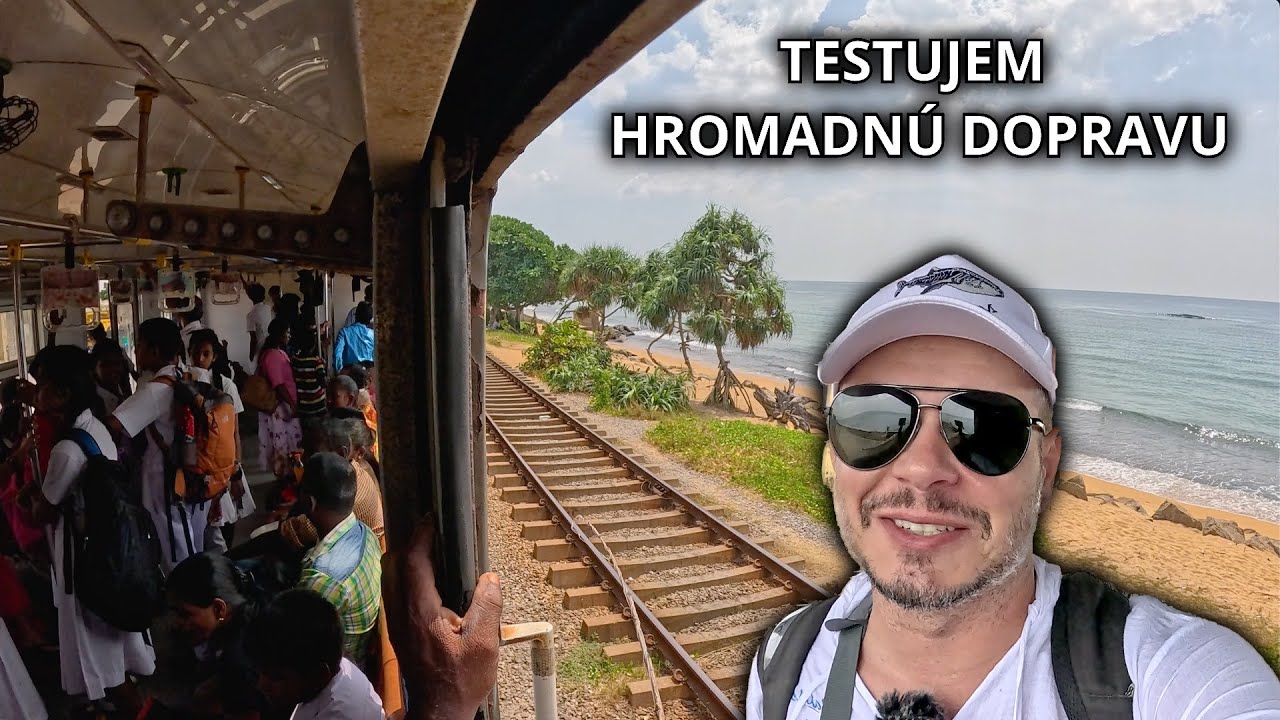 Jazda vlakom cez osady po pláži | Kalutara, Srí Lanka